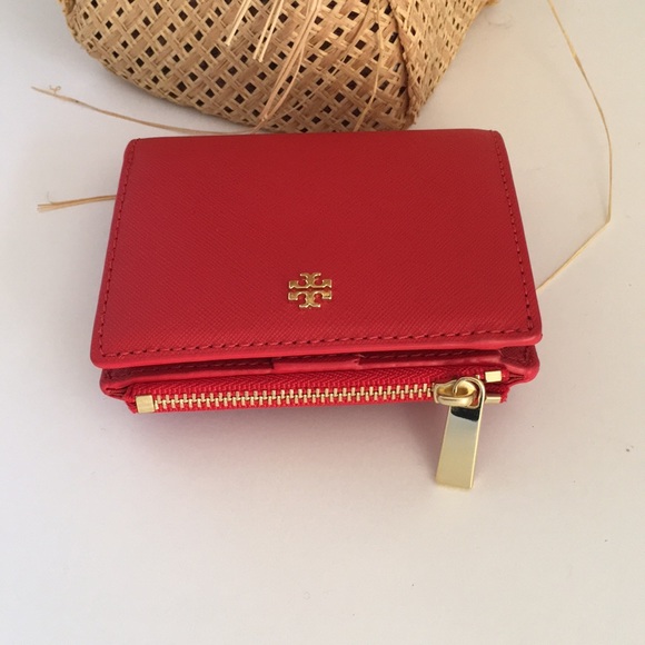 Tory Burch Emerson mini wallet poppy orange - Picture 2 of 5